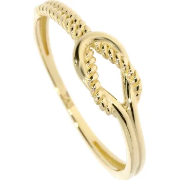 Prsten Zlatnictví Helios Prsten žluté zlato uzel Velikost: 60, Váha: 1,9g