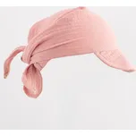 New Baby Dětský letní mušelínový šátek s kšiltem pink Vel. 80/86
