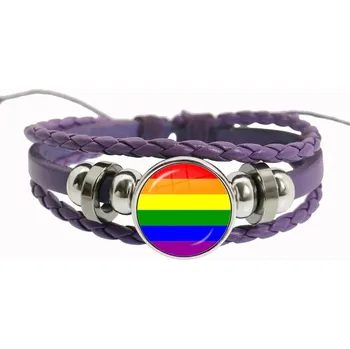 Náramek Duhový fialový náramek přátelství, lgbt motiv | náramek, šperk - 21