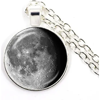 Náhrdelník Měsíční náhrdelník s úplňkem | měsíční šperk, přívěsek - Ubývající Gibbous
