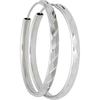 Náušnice Goldstore Stříbrné náušnice kruhy ploché vybrušování Velikost: 30, Váha: 3.70 g