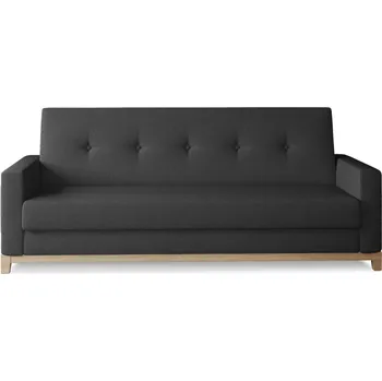 Pohovka Rozkládací pohovka ALSTONI 09, buk/černá látka + vyzvednutí ZDARMA