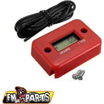 Osvětlení pro motocykl FM-PARTS indukční měřič motohodin voděodolný barva červená (EL) (FM-PARTS indukční měřič motohodin voděodolný barva červená (EL))