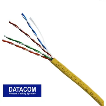 Síťový kabel DATACOM UTP lanko CAT5E PVC 305m box žlutý 1159