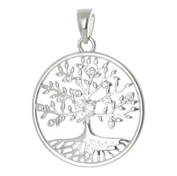Přívěsek Stříbrný přívěšek strom života s čirými zirkony STRZ1192F