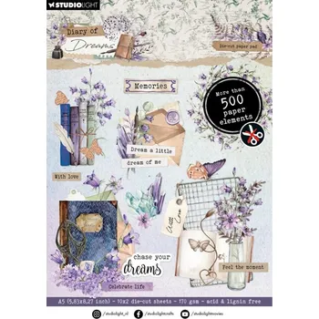 Studio Light Blok s papírovými výseky Studio Light "Diary of Dreams", A5, 20 l.