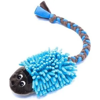 Hračka pro psa Flísové přetahovadlo JEŽEK hnědá/modrá