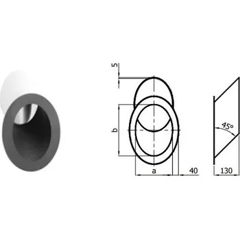 Kouřovod Karl Zděř 45°pro zazdění do komína, průměr 200mm (síla 2mm) - černá