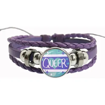 Náramek Duhový fialový náramek přátelství, lgbt motiv | náramek, šperk - 37