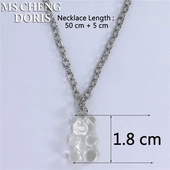 Náhrdelník Barevný řetízek s medvídkem pro dívky a ženy | náhrdelník, přívěsek - 17