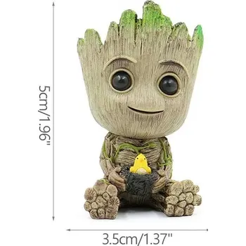 Květináč groot, figurka do pokoje | dekorace, organizér - mini ptáček