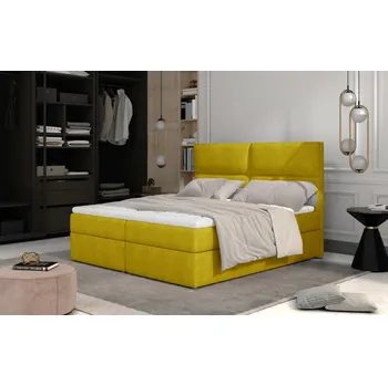 Postel Boxspring PILANSI 11 160x200, žlutá látka +možnost VÝNOSU + vyzvednutí ZDARMA