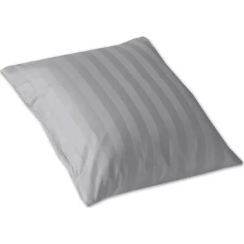 Povlak na dekorativní polštářek Damaškový povlak na polštář 40x40 Atlas grádl proužek šedý 2 cm