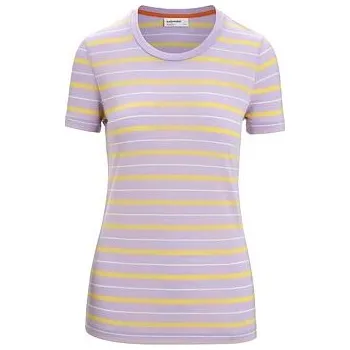 Dámské tričko Dámské tričko Merino Blend Wave SS Tee Stripe Icebreaker Purple Gaze velikost oblečení M