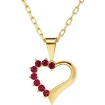 Leru Zlatý přívěsek se zirkony srdíčko 2 varianty Vlastnosti šperku: červená (váha 0,96g)