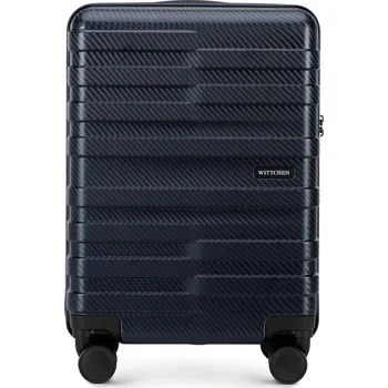 Polykarbonátový tmavě modry kabinový kufr s vodorovnými pruhy | WITTCHEN | 56-3P-581-90