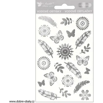 Vodové obtisky na kamínky - STŘÍBRNÉ