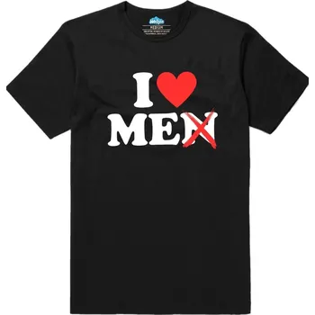 Pánské tričko Pánské tričko Miluju se: Bez mužů prosím! I Love Me (Skladem S-5XL) (Velikost: XL, Barva: Černá)