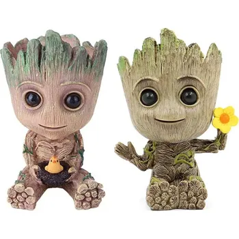 Květináč stromový muž groot pro děti i fanoušky | dekorace, květináč - Set-D