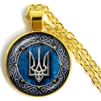 Náhrdelník Tryzub ukrajinský přívěsek vintage styl | náhrdelník, šperk - 12