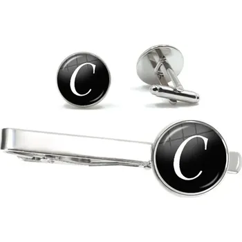 Manžetový knoflíček Spona na kravatu a manžetové knoflíčky pro muže | elegantní set, pánské šperky - C