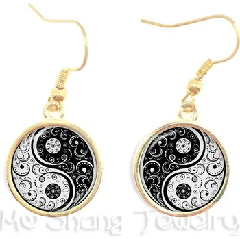 Náušnice Yin yang náušnice skleněné | harmonizující šperk, skleněné náušnice - 2