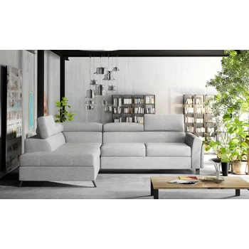 Sedací souprava Rozkládací rohová sedačka LAVRANIA 13, světle šedá látka, levá +možnost VÝNOSU + vyzvednutí ZDARMA