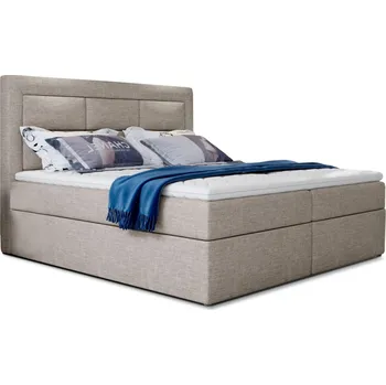 Postel Boxspring KORBELA 01 180x200, krémová látka +možnost VÝNOSU + vyzvednutí ZDARMA
