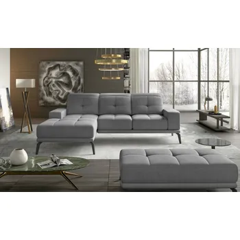 Sedací souprava Rohová sedačka LITHOPS 34, světle šedá látka, levá +možnost VÝNOSU + vyzvednutí ZDARMA