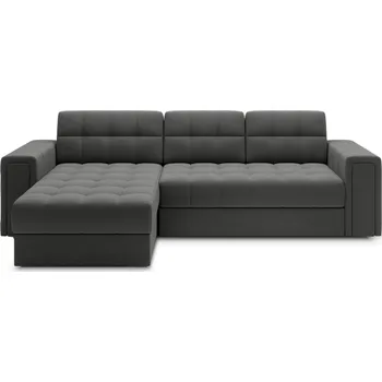 Sedací souprava Celočalouněná rozkládací rohová sedačka TELMARO s úložným prostorem, tmavě šedá látka +možnost VÝNOSU + vyzvednutí ZDARMA