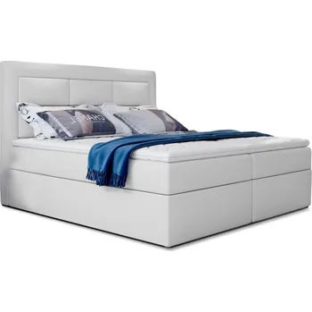 Ložnice Boxspring KORBELA 23 180x200, bílá ekokůže +možnost VÝNOSU + vyzvednutí ZDARMA