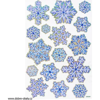 Vánoční dekorace Vánoční dekorace na okno 888974 hologram vločky mix