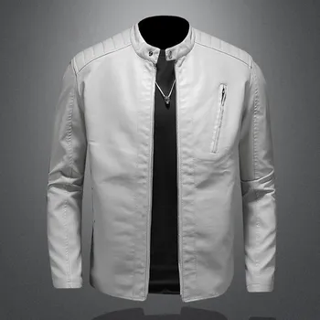 Moto bunda Pánská kožená bunda ND130 Barva: Bílá, Velikost: 5XL