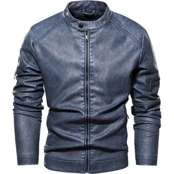 Moto bunda Pánská kožená bunda ND131 Barva: Modrá, Velikost: XL