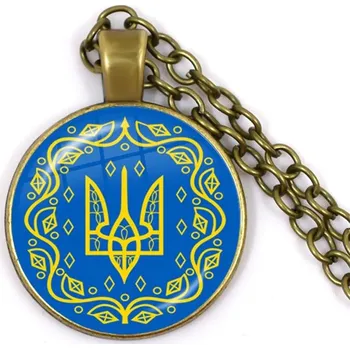 Náhrdelník Tryzub ukrajinský přívěsek vintage styl | náhrdelník, šperk - 5