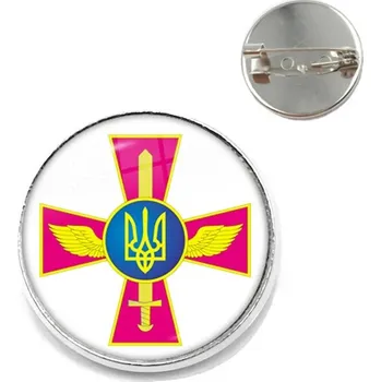 Brož Ukrajinský znak skleněná brož s klopovým špendlíkem | brož, odznak - 7 , 20 mm