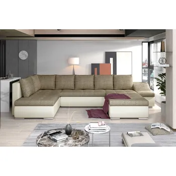 Sedací souprava Prostorná sedačka PARROT v pravém provedení v kombinaci hnědé a béžové +možnost VÝNOSU + vyzvednutí ZDARMA