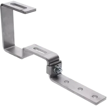 Střešní hák vhodný pro kovové krytiny z lisovaného a drceného kamene typu Gerard. Nerez A2