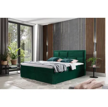 Postel Boxspring BARBARIO 09 180x200, zelená látka +možnost VÝNOSU + vyzvednutí ZDARMA
