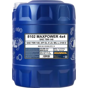 Ložisko převodovky MANNOL MAXPOWER 4X4 75W140 API GL5 - olej převodový syntetický 20L (75W-140) (MANNOL MAXPOWER 4X4 75W140 API GL5 - olej převodový syntetický 20L (75W-140))
