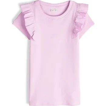 GATE Bavlněné žebrované tričko s volány 6Y 425-0715/621