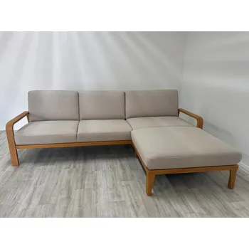 Sedací souprava VÝPRODEJ: Rohová sedací souprava s dřevěnými područkami KOLDING Pravý roh