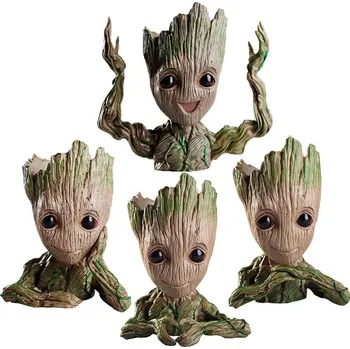 Květináč Roztomilý Groot květináč, postavička na tužky | květináč, figurka - Sada 4 ks A