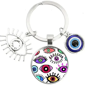 Ochranný přívěsek na klíče s modrým okem proti negativní energii | přívěsek, klíčenka - 1