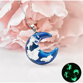 Náhrdelník Průhledný náhrdelník s oblohou a řetízkem | dámský šperk, dívčí náhrdelník - 5