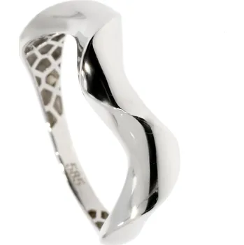 Šperk Zlatnictví Helios Prsten bílé zlato vlnka Velikost: 58, Váha: 1,5g