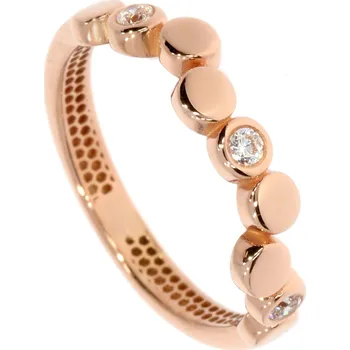 Prsten Zlatnictví Helios Zajímavý rose gold prsten se zirkony