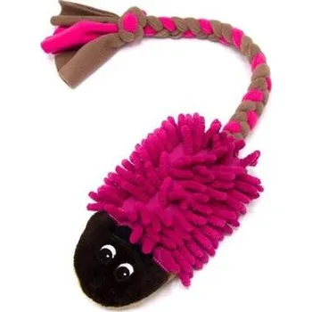 Hračka pro psa Flísové přetahovadlo JEŽEK hnědá/růžová