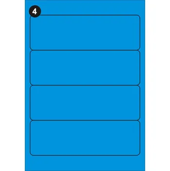 Samolepící etiketa FOPRINT Samolepící etikety 192x61 mm, A4 - modré (balení 20 listů)