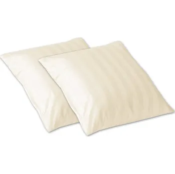 Dekorativní polštářek Damaškový dekorační polštářek 40x40 Atlas grádl proužek 2 cm šampaň